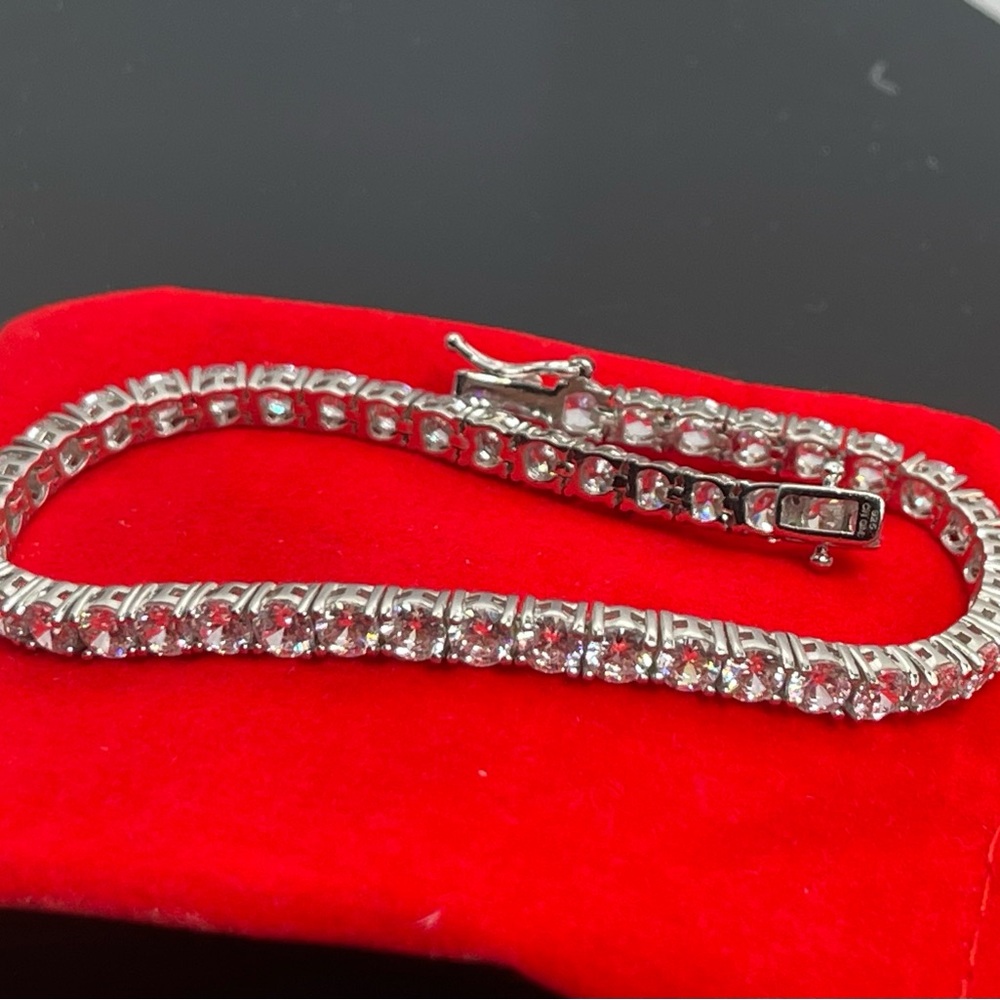 8 inch 4mm tennis bracelet CZ sterling silver